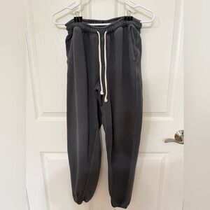 Aerie Gray Track Pants with Tapered Leg